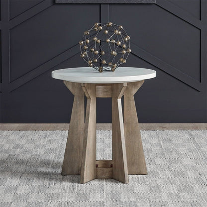 Berkley Square - Round End Table - Linen & Khaki End Tables by Liberty Furniture - Walls Furniture & Mattress