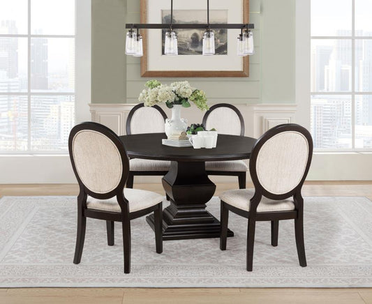 Twyla - Round Wood Dining Room Table Set 5 Piece Dining Room Sets by Coaster Fine Furniture - Walls Furniture & Mattress
