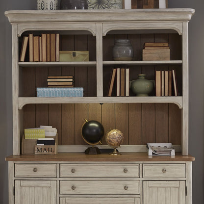 Farmhouse Reimagined - Credenza Hutch - White Credenzas by Liberty Furniture - Walls Furniture & Mattress