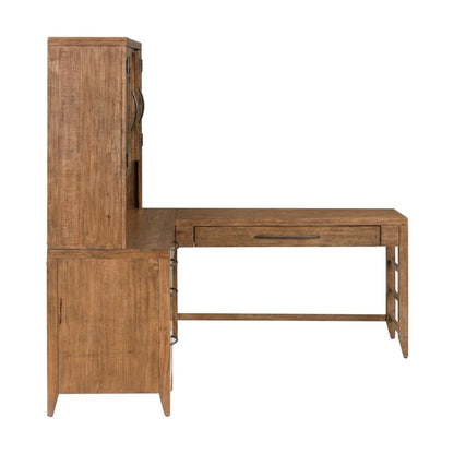 Shaker Lakes - Opt L Shaped Desk Set - Harvest Brown 2 Piece Home Office Sets by Liberty Furniture - Walls Furniture & Mattress