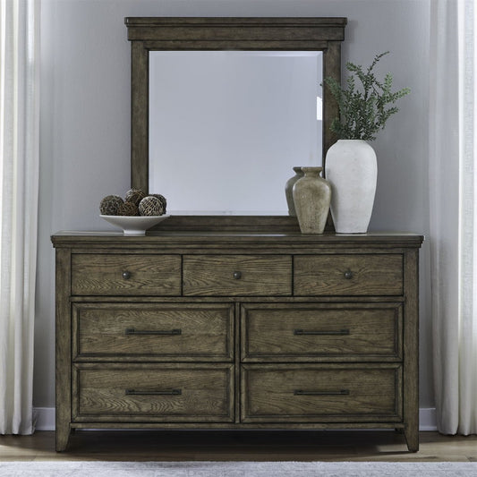 Carolina Park - Dresser & Mirror - Amber Brown Dresser & Mirror by Liberty Furniture - Walls Furniture & Mattress