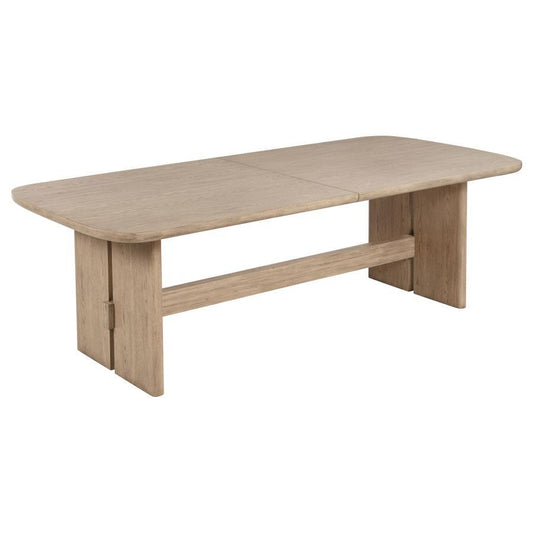 Kailani - Rectangular Wood Dining Table - Beige Oak Dining Tables with Extensions by Coaster Fine Furniture - Walls Furniture & Mattress