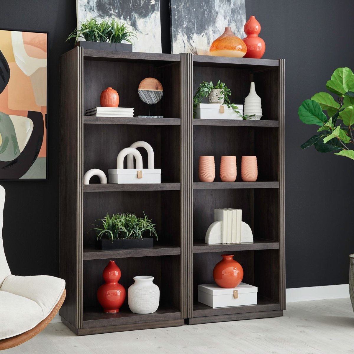 Modern Edge - 2 Piece Bunching Bookcase - Caffe 2 Piece Home Office Sets by Liberty Furniture - Walls Furniture & Mattress