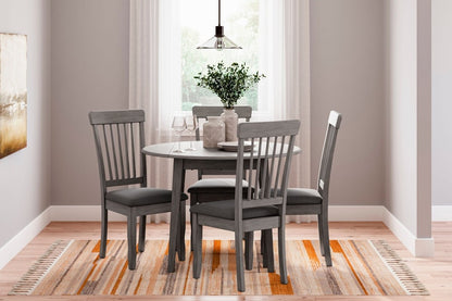 Shullden - 5 Pc. - Drop Leaf Table, 4 Side Chairs - Gray 5 Piece Dining Room Sets by Signature Design by Ashley® - Walls Furniture & Mattress