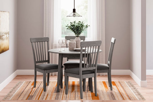 Shullden - 5 Pc. - Drop Leaf Table, 4 Side Chairs - Gray 5 Piece Dining Room Sets by Signature Design by Ashley® - Walls Furniture & Mattress