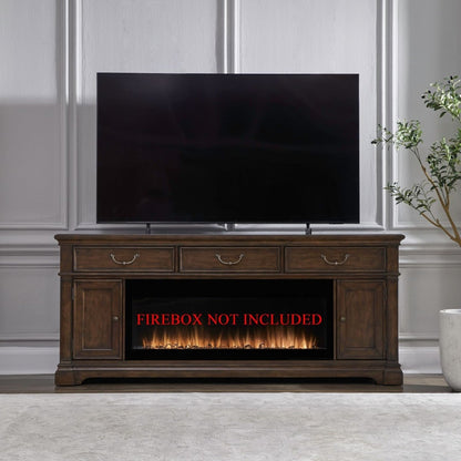 Fireplace TV Consoles - 84" Fireplace TV Console FTS - Brown Fireplace TV Stands by Liberty Furniture - Walls Furniture & Mattress