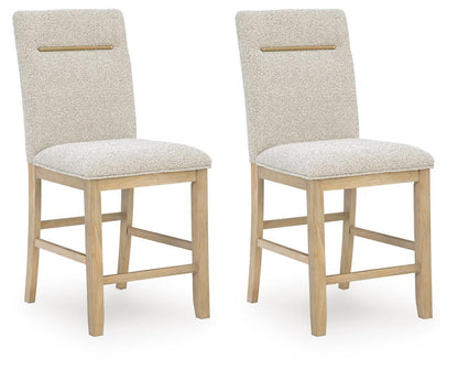 Lasinger - Upholstered Barstool (Set of 2) - Light Brown Stool Sets by Signature Design by Ashley® - Walls Furniture & Mattress