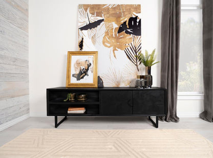 Marsden - 2 Door Mango Wood TV Stand - Charcoal Black TV Stands by Coaster Fine Furniture - Walls Furniture & Mattress