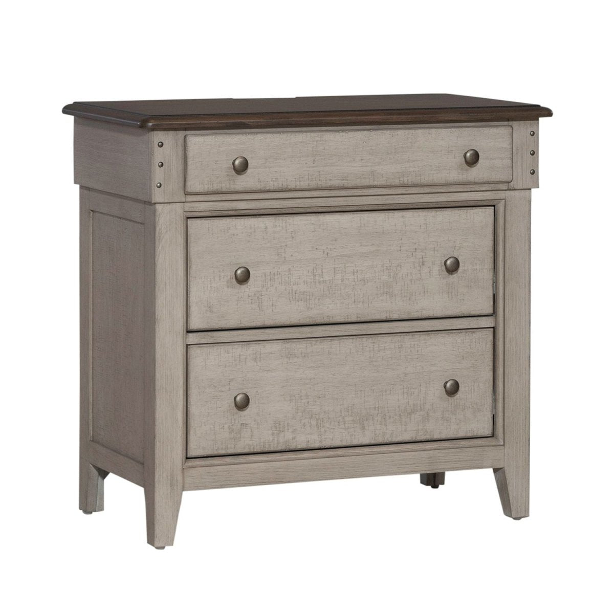 Ivy Hollow - 3 Drawer Bedside Chest With Charging Station - White Bedside Chests by Liberty Furniture - Walls Furniture & Mattress