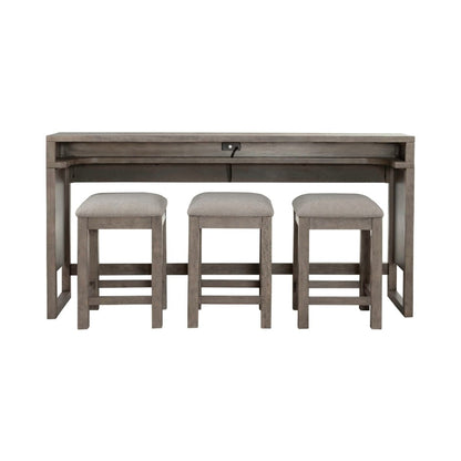 Bartlett Field - 4 Piece Living Room Set (Console Bar Table & 3 Console Stools) - Gray 4 Piece Living Room Sets by Liberty Furniture - Walls Furniture & Mattress