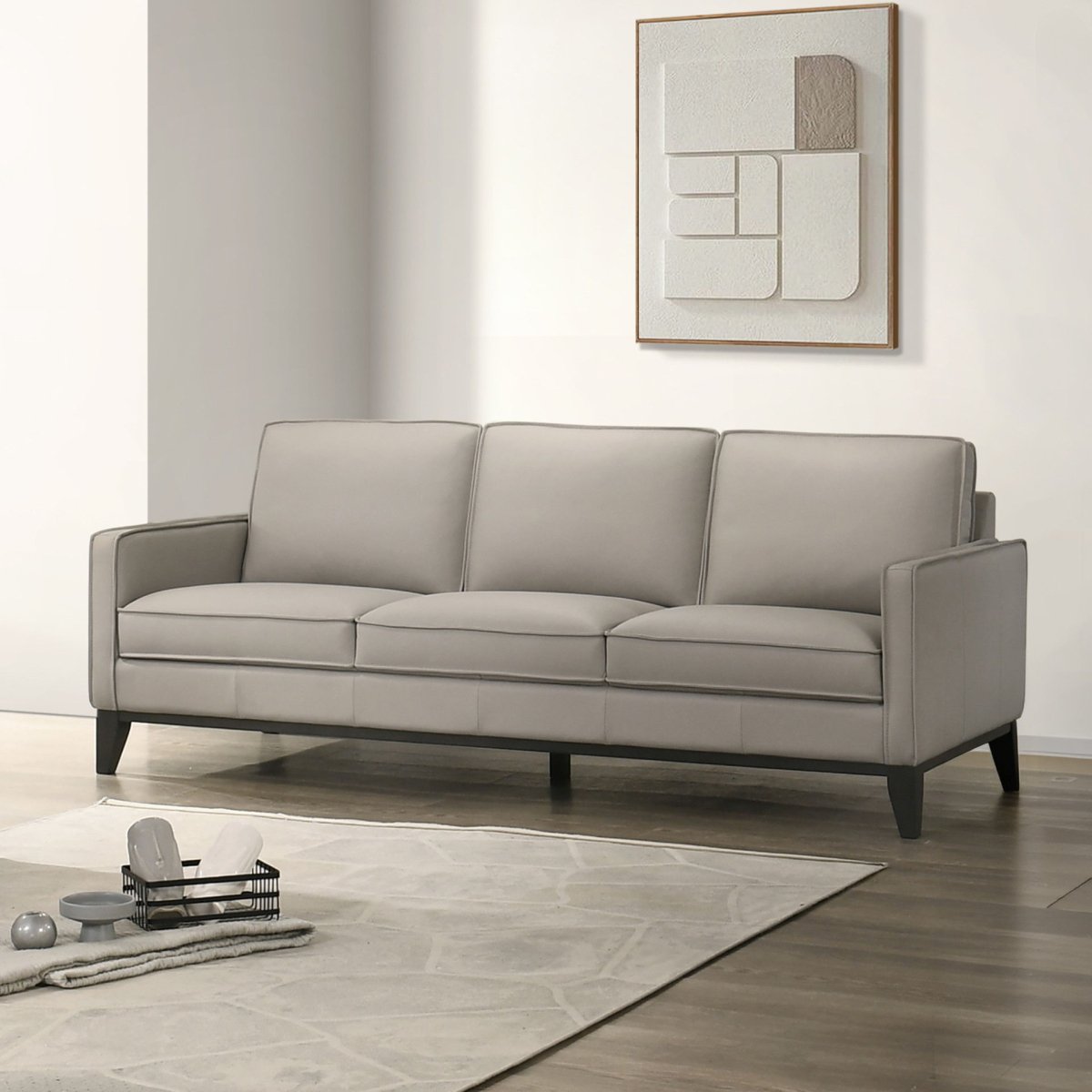 Aaron - Sofa - Mist Gray Stationary Sofas by New Classic - Walls Furniture & Mattress