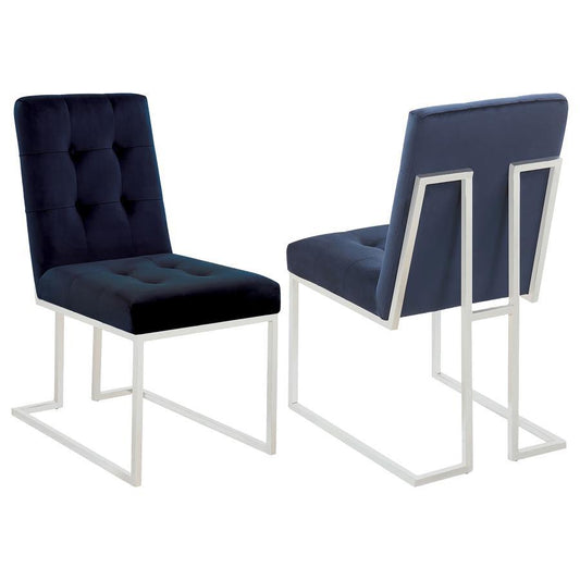 Cisco - Velvet Upholstered Dining Side Chair (Set of 2) Chair Sets by CoasterElevations - Walls Furniture & Mattress