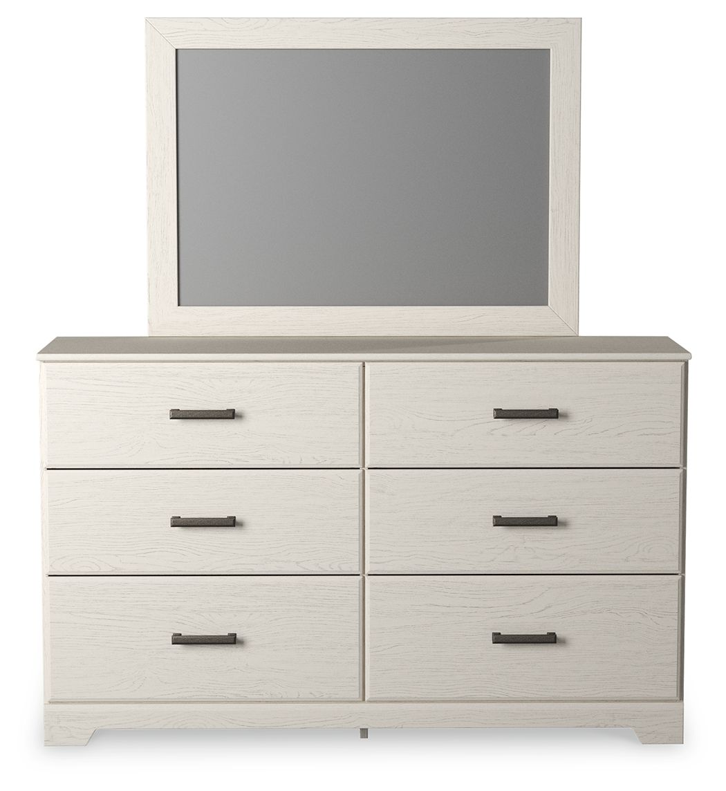 Stelsie - Dresser, Mirror - White Dresser & Mirror by Signature Design by Ashley® - Walls Furniture & Mattress