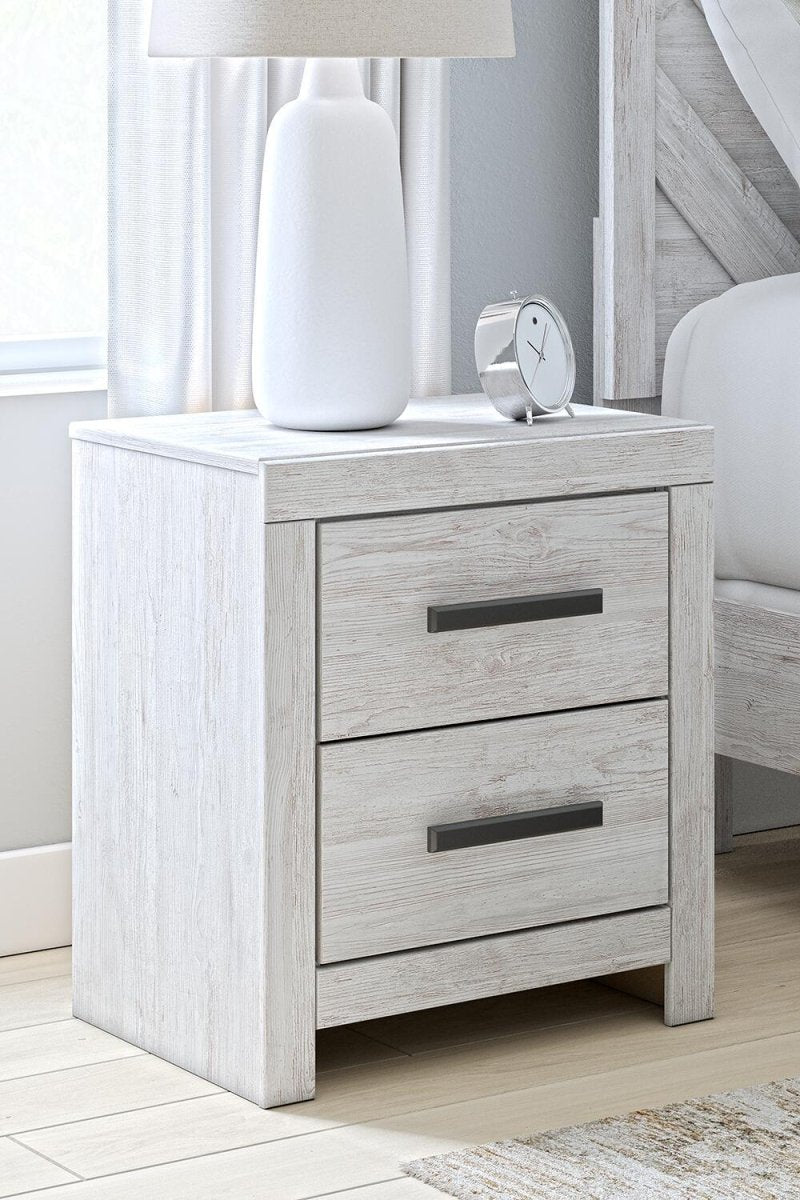 Cayboni - Two Drawer Night Stand - Whitewash Accent Nightstands by Signature Design by Ashley® - Walls Furniture & Mattress