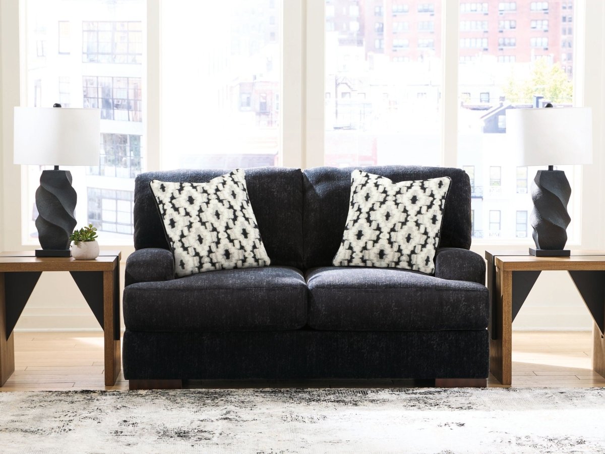 Whitmore Manor - Loveseat - Black Pearl Stationary Loveseats by Benchcraft® - Walls Furniture & Mattress