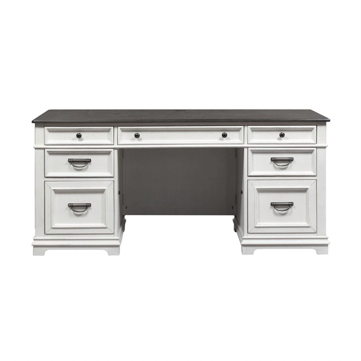 Allyson Park - Credenza - Wirebrushed White / Charcoal Credenzas by Liberty Furniture - Walls Furniture & Mattress