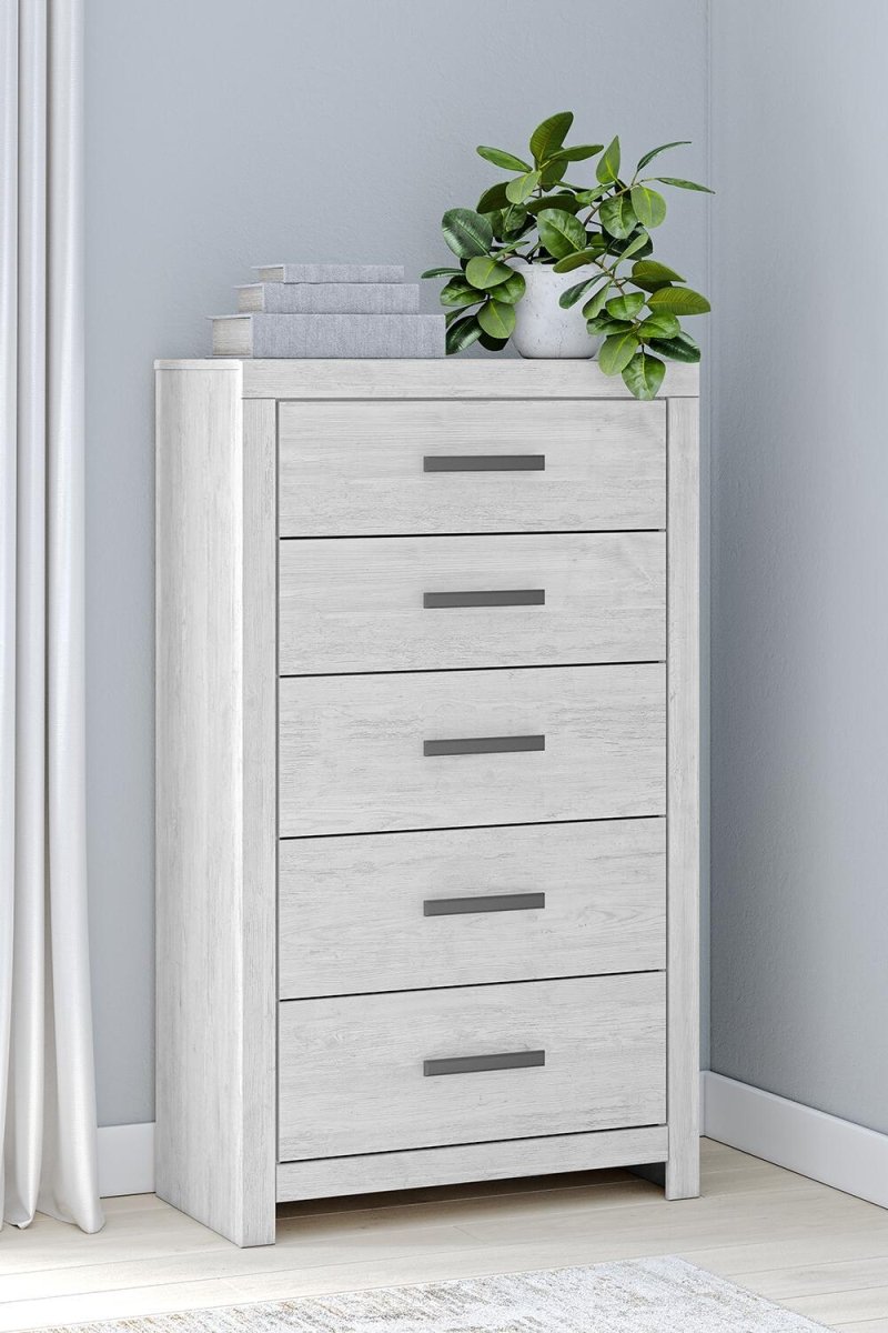 Cayboni - Five Drawer Chest - Whitewash Accent Chests by Signature Design by Ashley® - Walls Furniture & Mattress