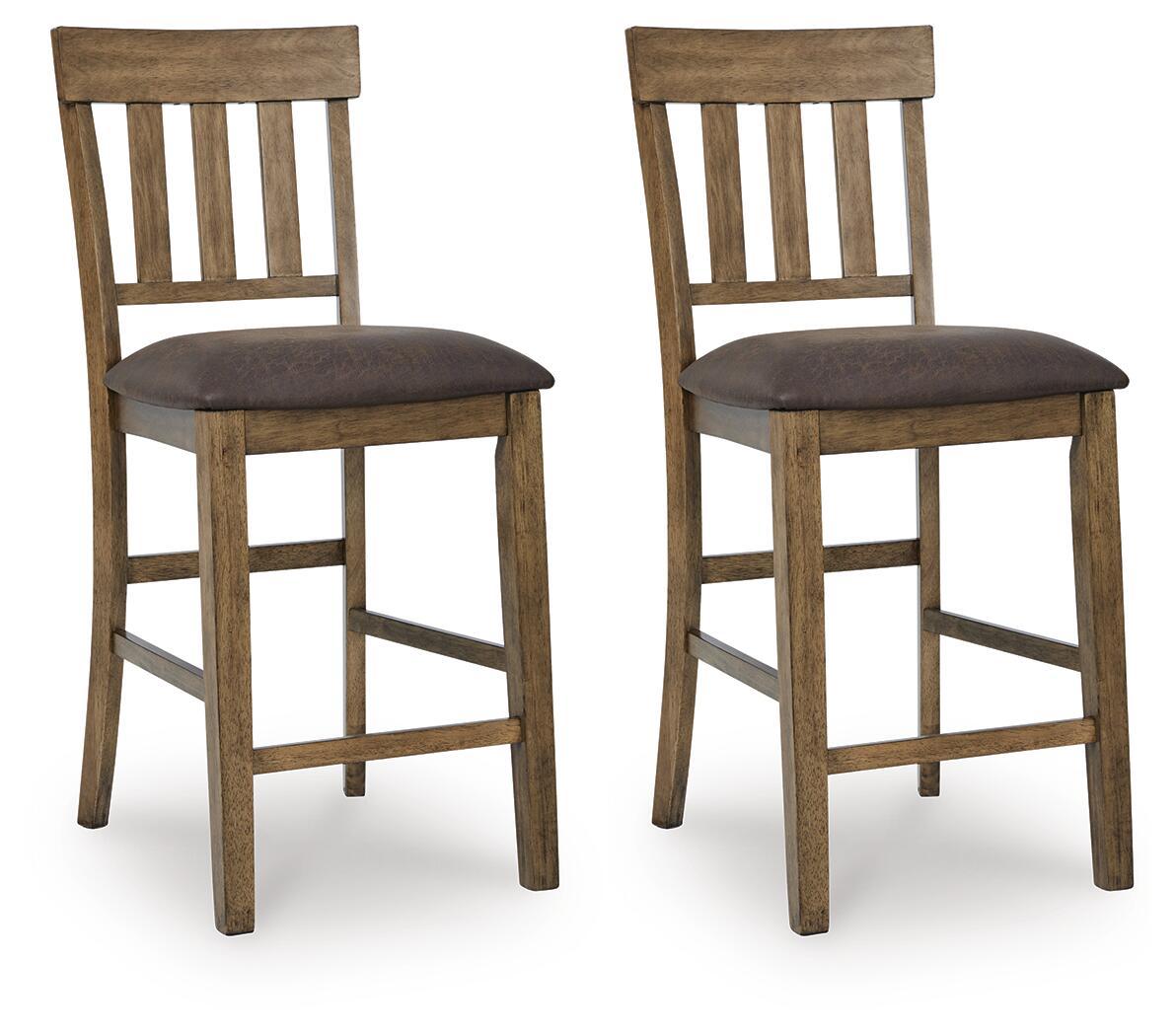 Urbinforte - Upholstered Barstool (Set of 2) - Light Brown Stool Sets by Signature Design by Ashley® - Walls Furniture & Mattress