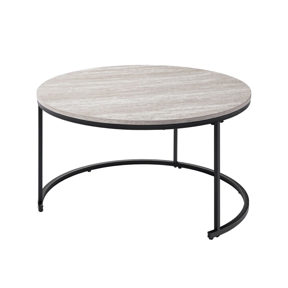 Forma - 4 Piece Occasional Set (1 Coffee, 1 Large End Table & 1 Stool, 1 Small End Table) - Black / White / Gray Table Sets by New Classic - Walls Furniture & Mattress