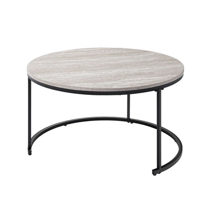 Forma - 4 Piece Occasional Set (1 Coffee, 1 Large End Table & 1 Stool, 1 Small End Table) - Black / White / Gray Table Sets by New Classic - Walls Furniture & Mattress