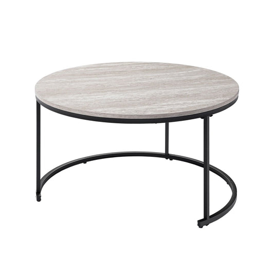 Forma - 4 Piece Occasional Set (1 Coffee, 1 Large End Table & 1 Stool, 1 Small End Table) - Black / White / Gray Table Sets by New Classic - Walls Furniture & Mattress
