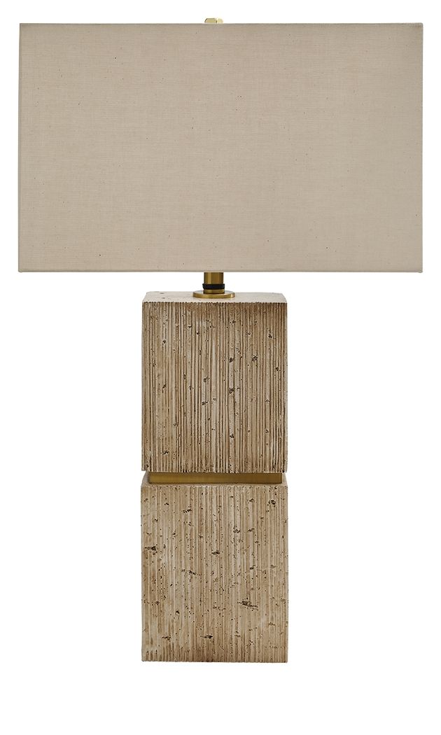 Laddner - Poly Table Lamp - Beige Table Lamps by Signature Design by Ashley® - Walls Furniture & Mattress