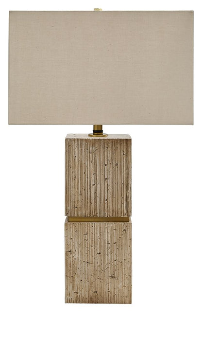 Laddner - Poly Table Lamp - Beige Table Lamps by Signature Design by Ashley® - Walls Furniture & Mattress