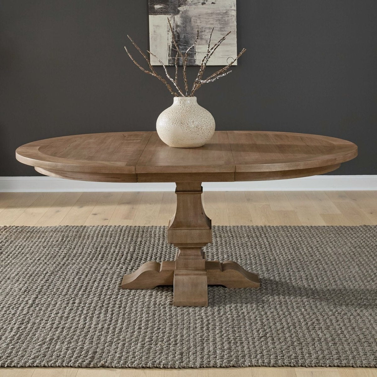 Haven Hills - Pedestal Table - Camel Beige Dining Tables with Extensions by Liberty Furniture - Walls Furniture & Mattress