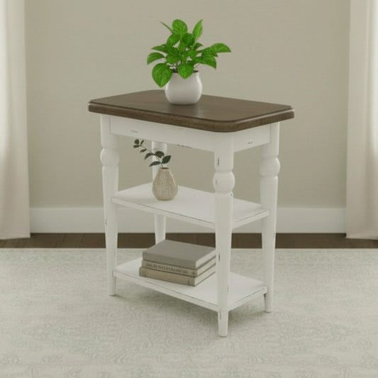 Turnberry Park - Chairside Table - Washed White Chair Side Tables by Liberty Furniture - Walls Furniture & Mattress