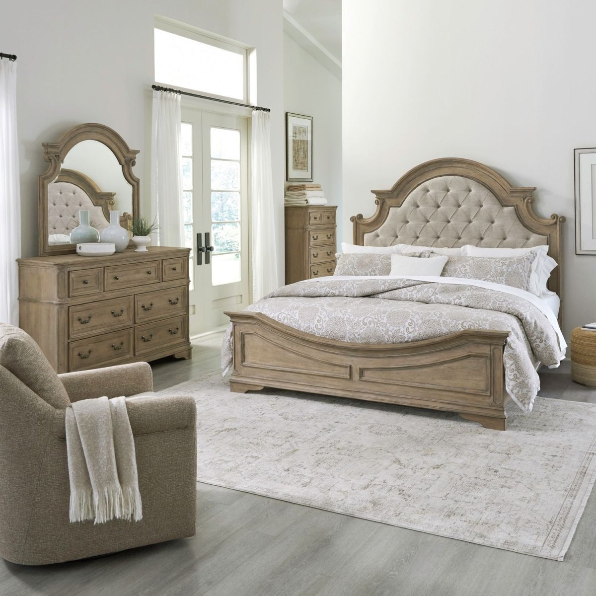 Magnolia Manor - Upholstered Bedroom Set 3 Piece Bedroom Sets by Liberty Furniture - Walls Furniture & Mattress