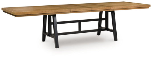 Galliden - Black / Brown - Rectangular Dining Room Extension Table Dining Tables with Extensions by Signature Design by Ashley® - Walls Furniture & Mattress