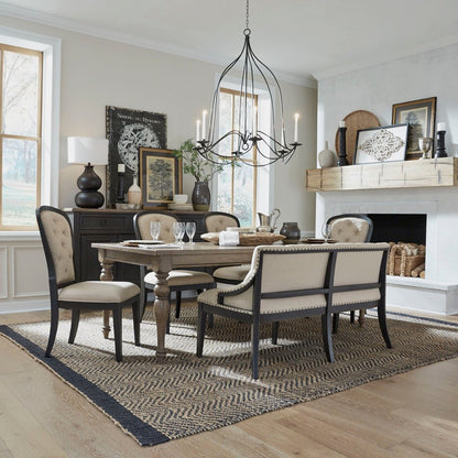 Americana Farmhouse - Upholstered Shelter Dining Bench Dining Benches by Liberty Furniture - Walls Furniture & Mattress