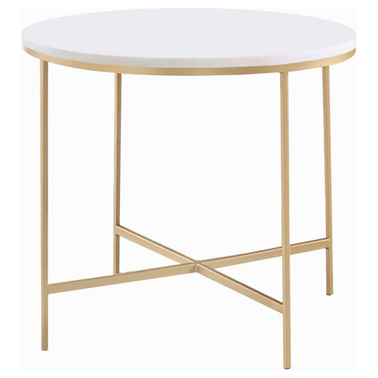 Ellison - Round Marble Top Table End Tables by CoasterEssence - Walls Furniture & Mattress