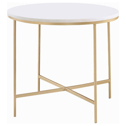 Ellison - Round Marble Top Table End Tables by CoasterEssence - Walls Furniture & Mattress