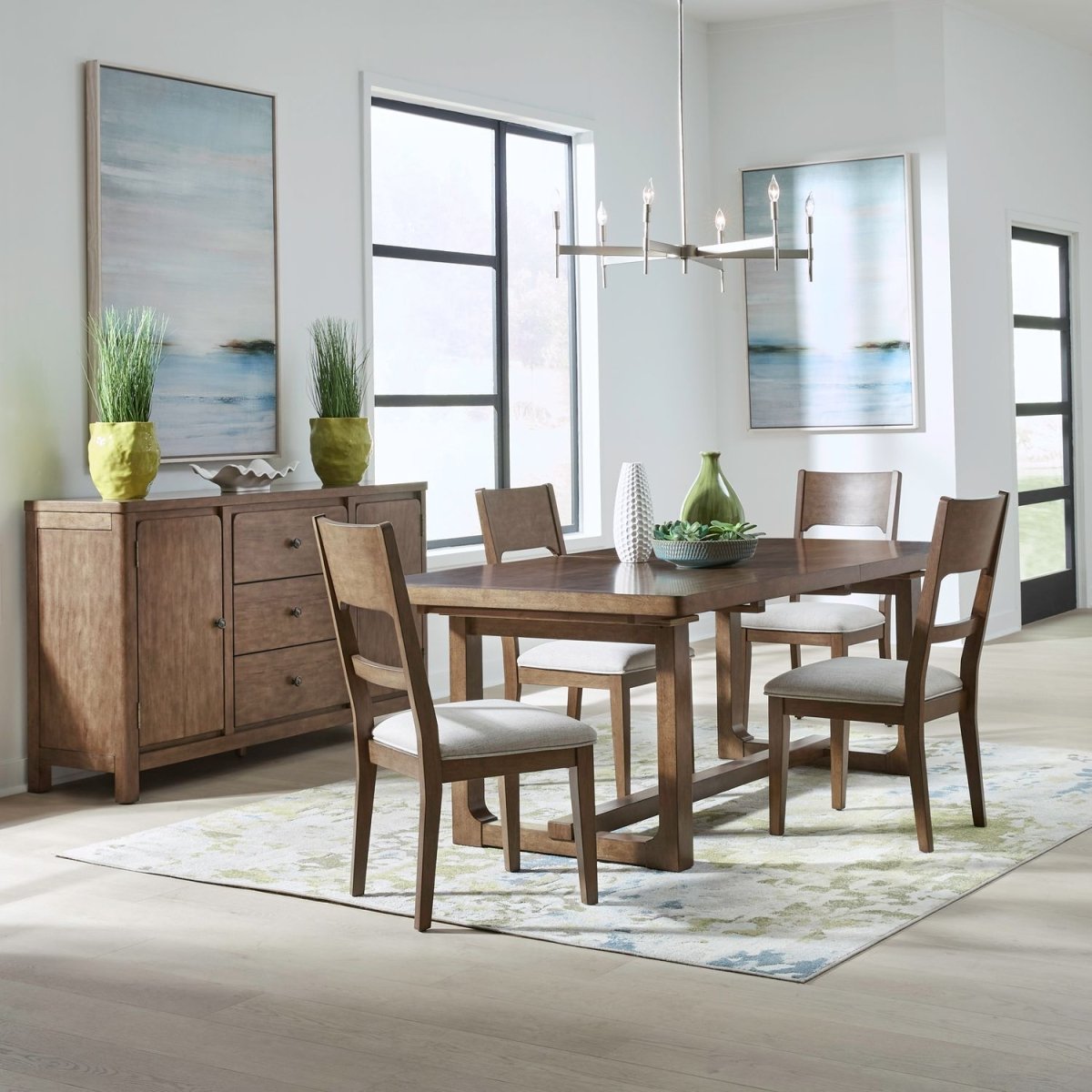 Harmony - Trestle Table Set 5 Piece Dining Room Sets by Liberty Furniture - Walls Furniture & Mattress
