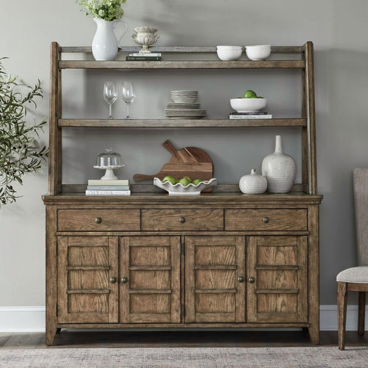 Carolina Park - Server & Hutch - Brown Hutches & Buffets by Liberty Furniture - Walls Furniture & Mattress