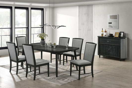 Skyline - Rectangle Dining Table With 6 Chairs - Black 7 Piece Dining Room Sets by New Classic - Walls Furniture & Mattress