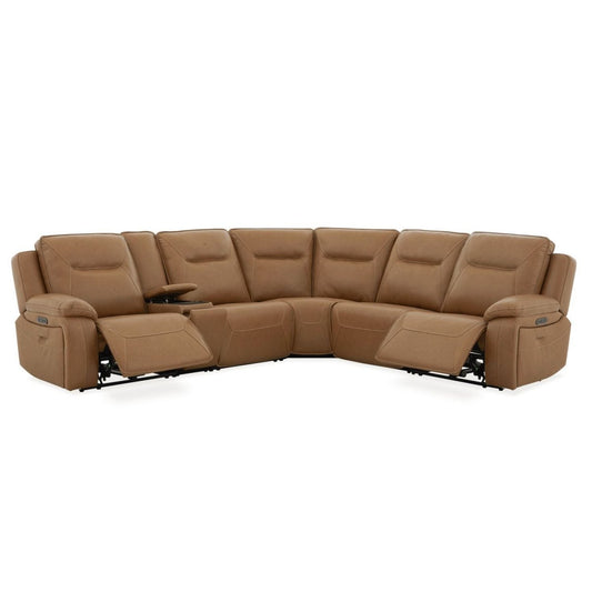 Callihan - 6 Piece Sectional - Brown Reclining Sectionals by Liberty Furniture - Walls Furniture & Mattress