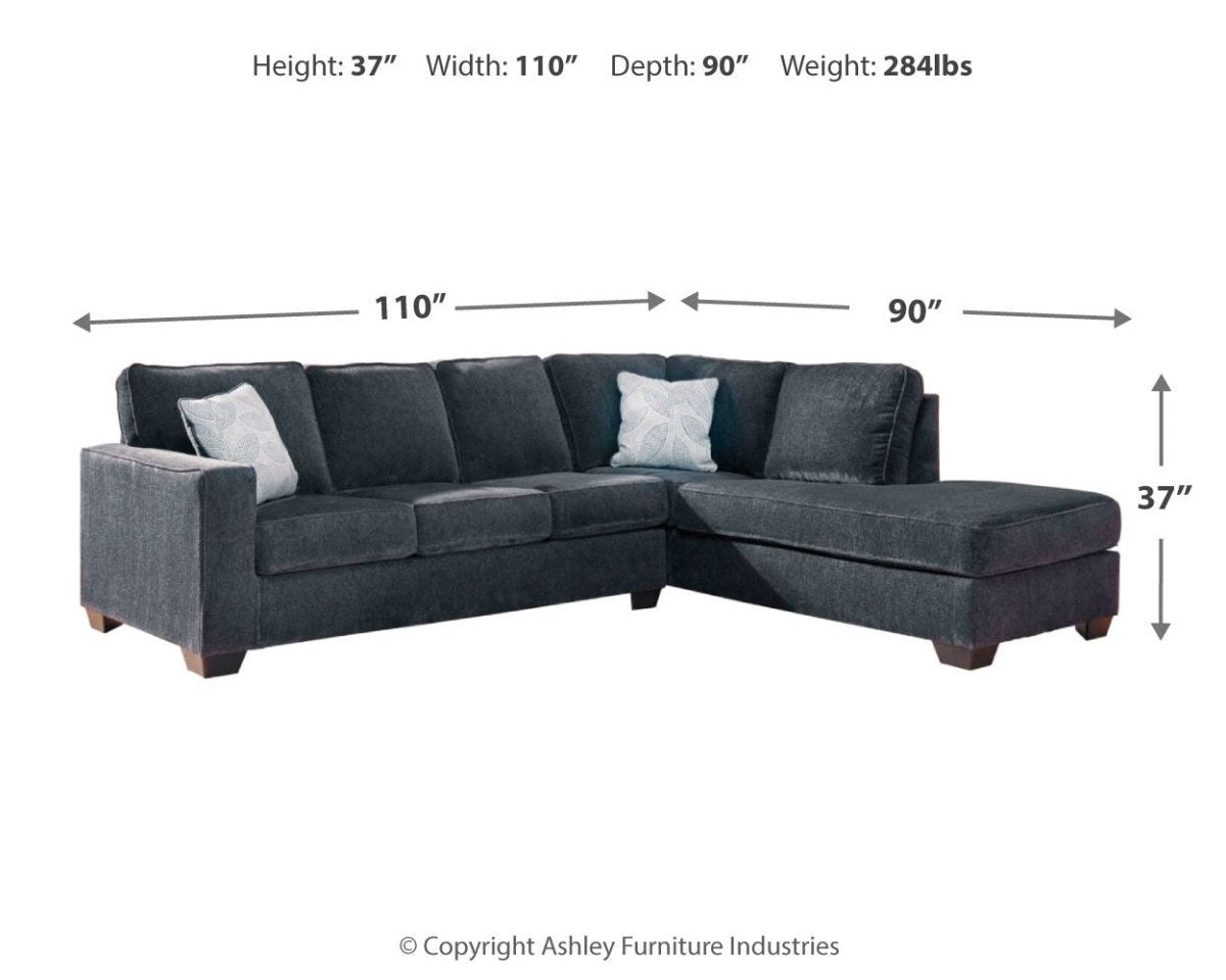Altari - Right Arm Facing Corner Chaise With Sleeper 2 Pc Sectional - Slate Sleeper Sectionals by Signature Design by Ashley® - Walls Furniture & Mattress