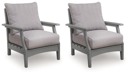 Cove Beach - Lounge Chair With Cushion (Set of 2) - Gray Chair Sets by Signature Design by Ashley® - Walls Furniture & Mattress