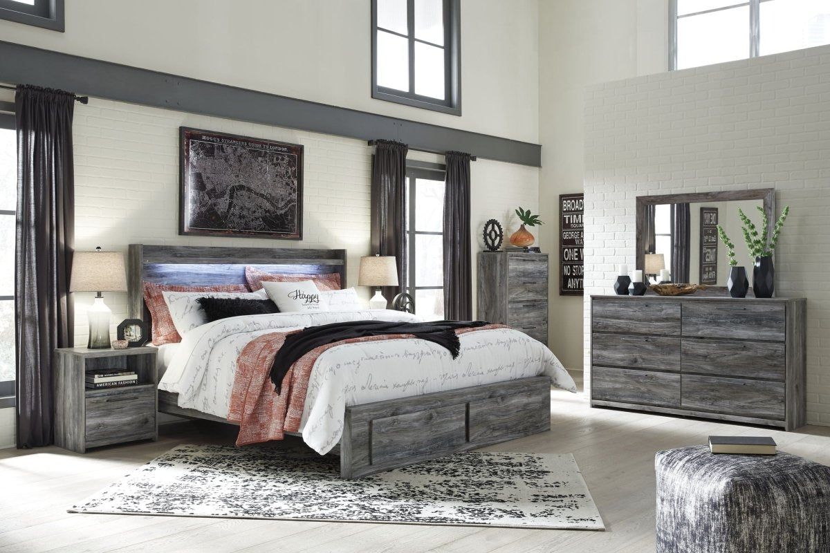 Baystorm - Panel Bedroom Set - Gray 8 + Piece Bedroom Sets by Signature Design by Ashley® - Walls Furniture & Mattress