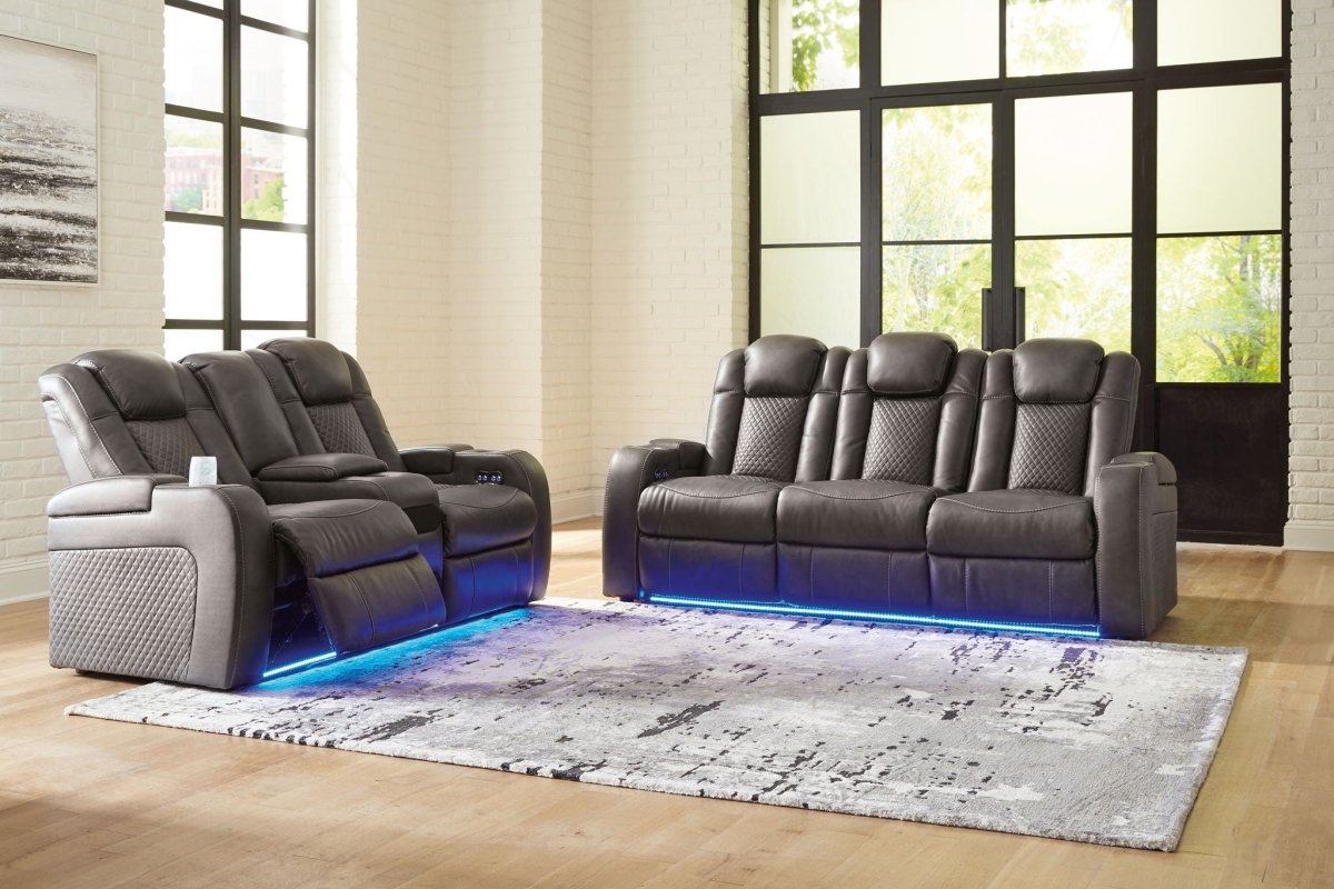 Fyne - dyme - Reclining Living Room Set Reclining Sofas & Loveseats by Signature Design by Ashley® - Walls Furniture & Mattress