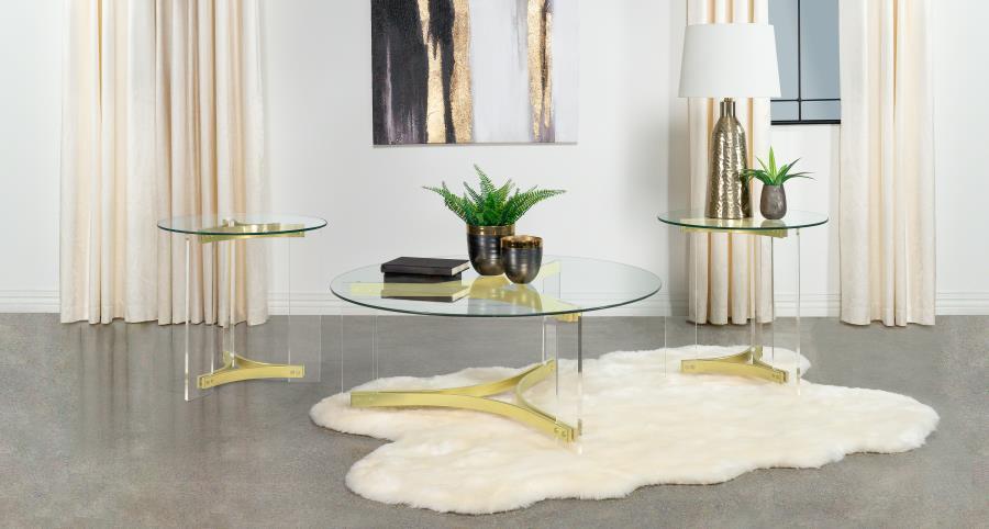 Janessa - Acrylic Coffee And End Table Set Table Sets by Coaster Fine Furniture - Walls Furniture & Mattress