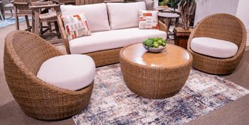 Double Point - Beige - Loveseat, Swivel Chairs Set (Set of 3) 3 Piece Outdoor Sets by Signature Design by Ashley® - Walls Furniture & Mattress