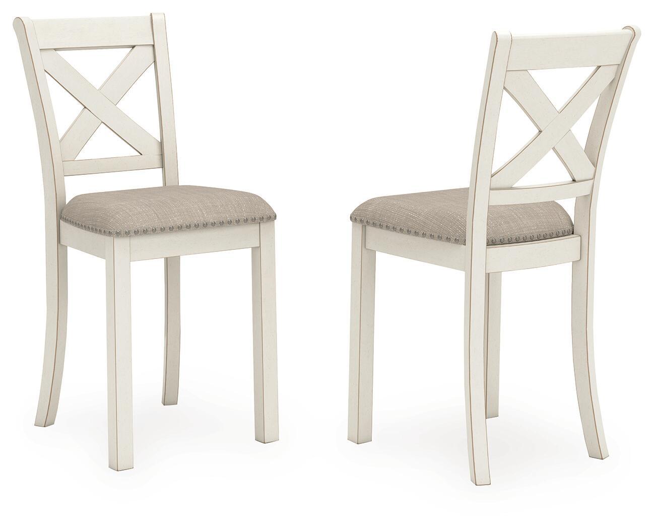 Robbinsdale - Upholstered Barstool (Set of 2) - Antique White Stool Sets by Signature Design by Ashley® - Walls Furniture & Mattress