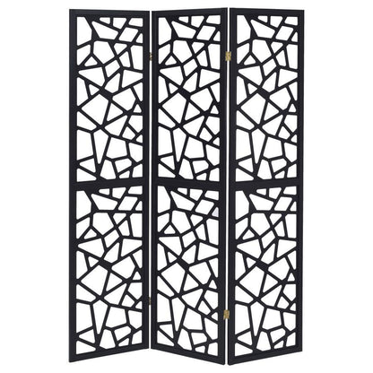Nailan - 3 - Panel Room Divider Folding Screen Open Mosaic - Black Room Dividers by CoasterEveryday - Walls Furniture & Mattress