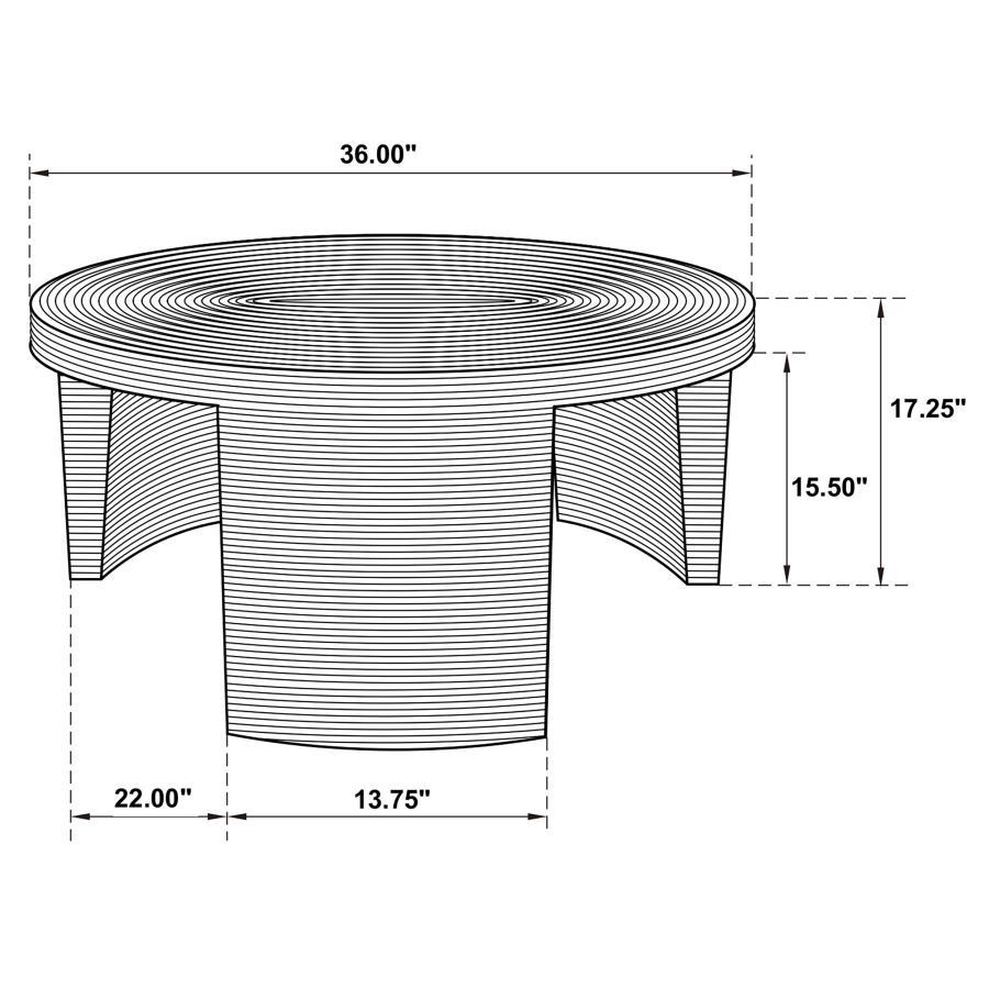 Artina - Woven Rattan Round Table End Tables by Coaster Fine Furniture - Walls Furniture & Mattress