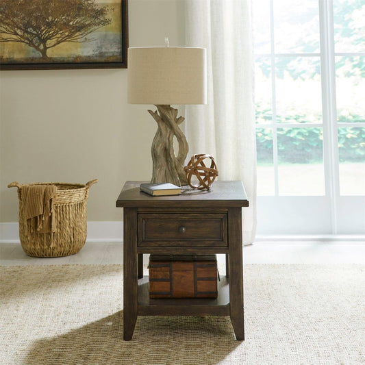 Paradise Valley - Rectangular End Table - Saddle Brown End Tables by Liberty Furniture - Walls Furniture & Mattress