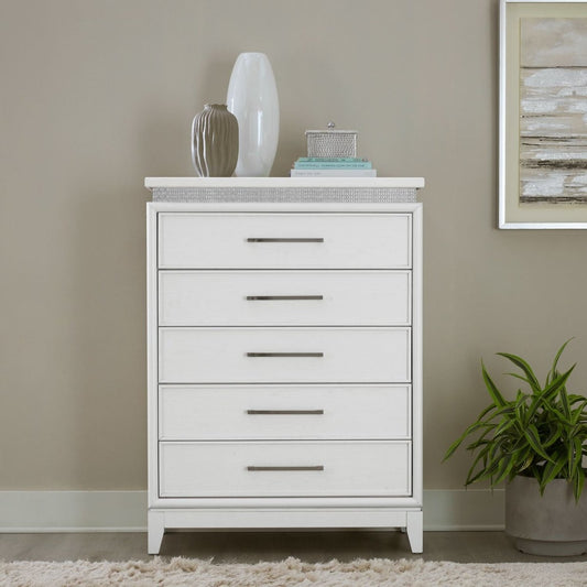 Reflections - 5 Drawer Chest With Lights - White Accent Chests by Liberty Furniture - Walls Furniture & Mattress