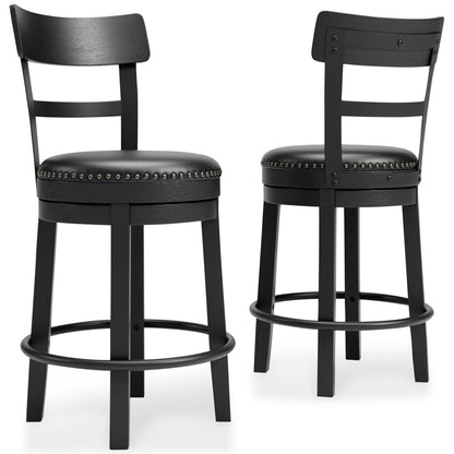 Valebeck - Full Back Swivel Stool Counter Height (24"-27") by Signature Design by Ashley® - Walls Furniture & Mattress